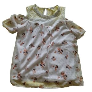 Monteau White Floral Kids Blouse